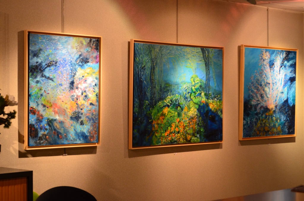 Peintures Fonds marins exposées aux Arcades en 2012